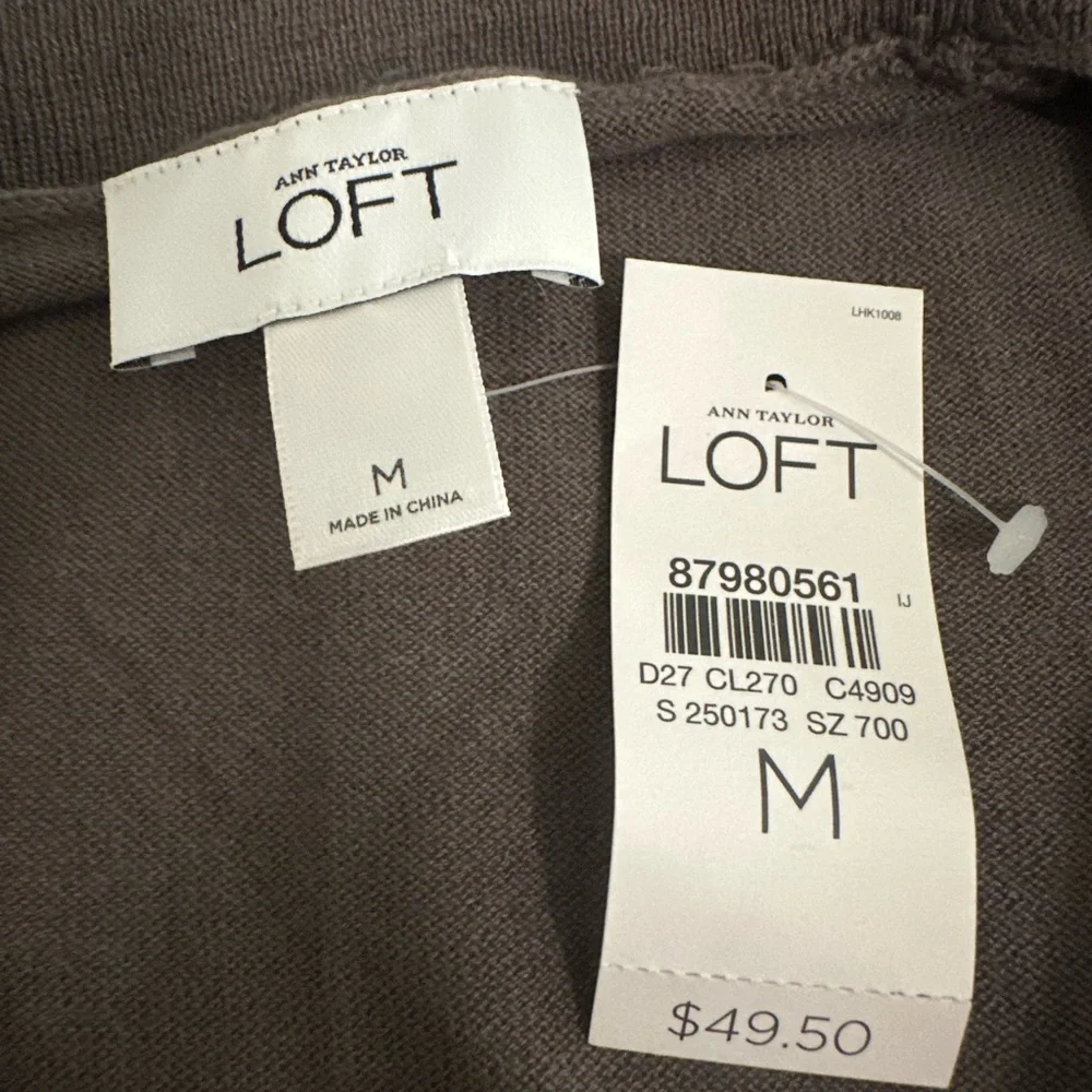 LOFT Charcoal Knit Sweater - Picture 2 of 3